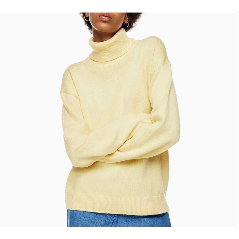 Aritzia Wilfred Free Turtleneck Sweater Treasures Butter Yellow XS